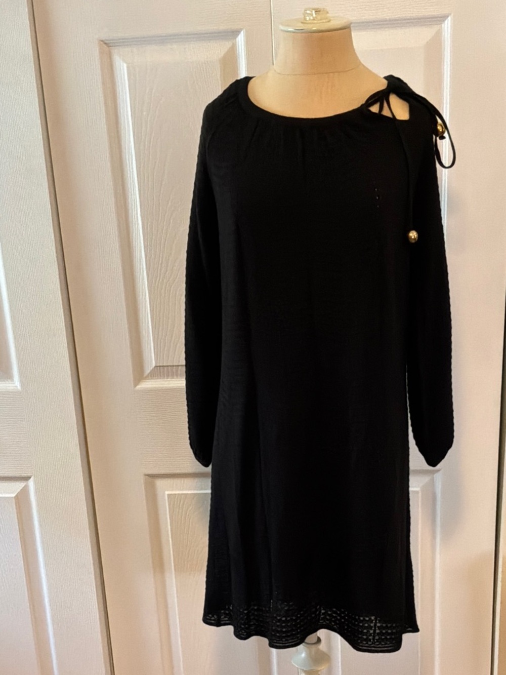 Missoni Black Long Sleeve Knit Dress with Tie Detail
